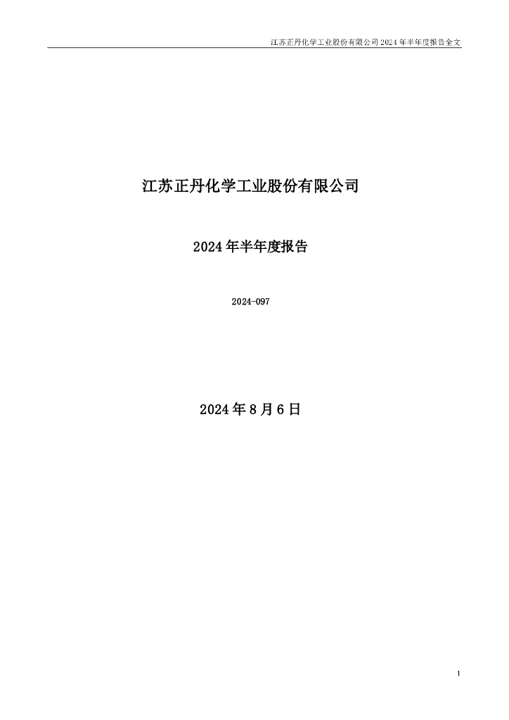 300641-正丹股份：2024年半年度报告