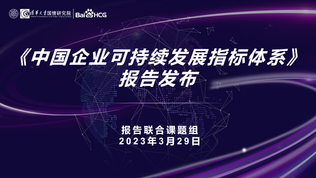 清华大学国情研究院：2023中国企业可持续发展指标体系报告