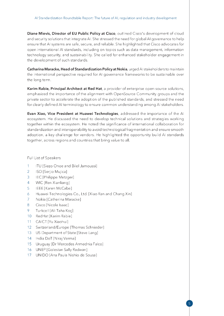 ITU国际电信联盟：2024人工智能标准化圆桌会议报告-人工智能的未来、监管和行业发展（英文版）_第9页