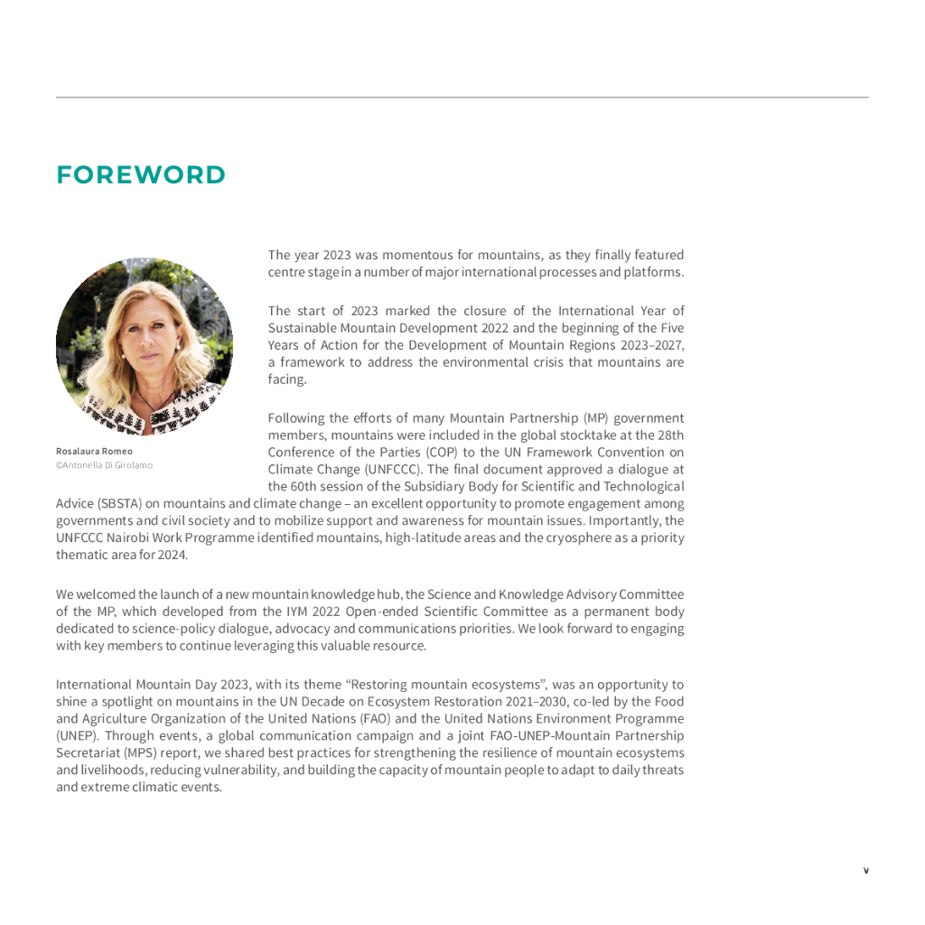 FAO联合国粮农组织：山地伙伴关系秘书处：2023年年度报告（英文版）_第7页