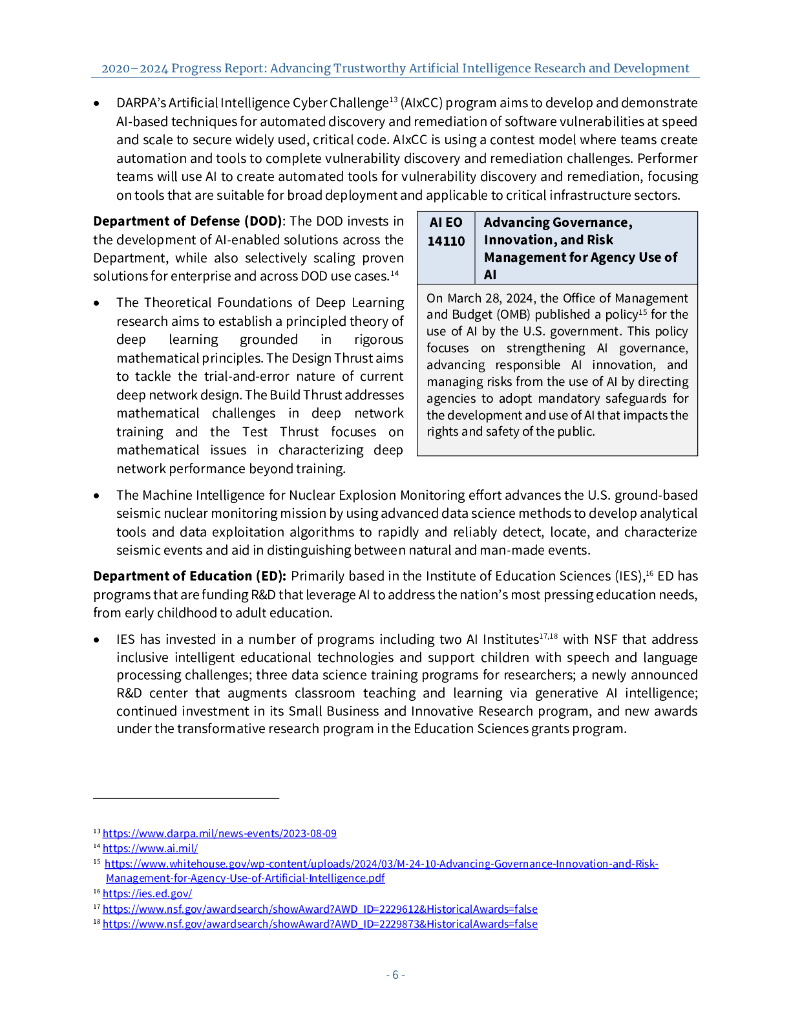 美国国家科学技术委员会：2020-2024年进度报告-推进值得信赖的人工智能研究与发展（英文版）_第10页