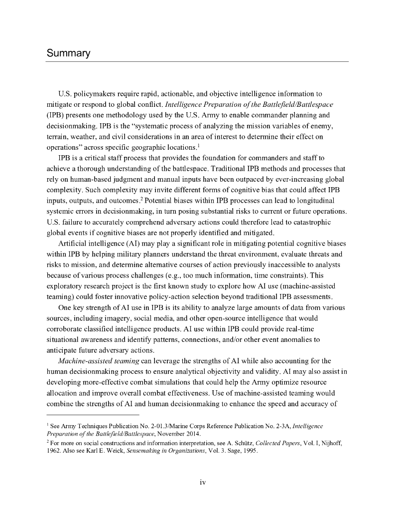 Rand兰德：​利用人工智能缓解美国陆军战场情报准备过程的潜在人类偏差（英文版）_第4页