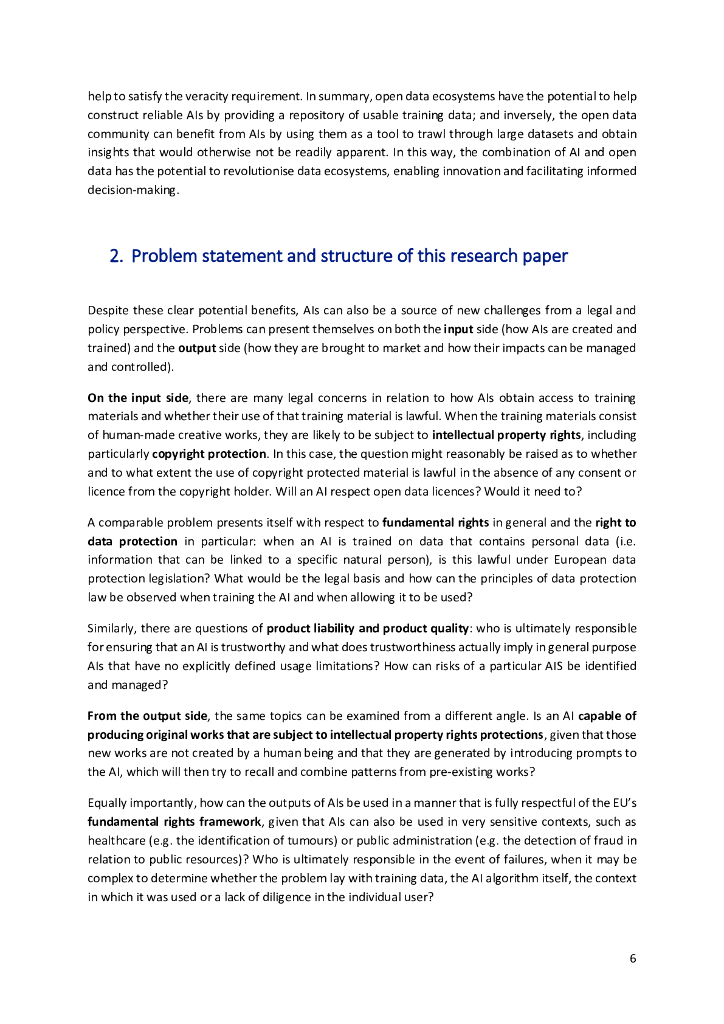 欧盟委员会：2024人工智能在处理和生成新数据方面的作用：开放数据环境中的法律政策挑战报告（英文版）_第6页