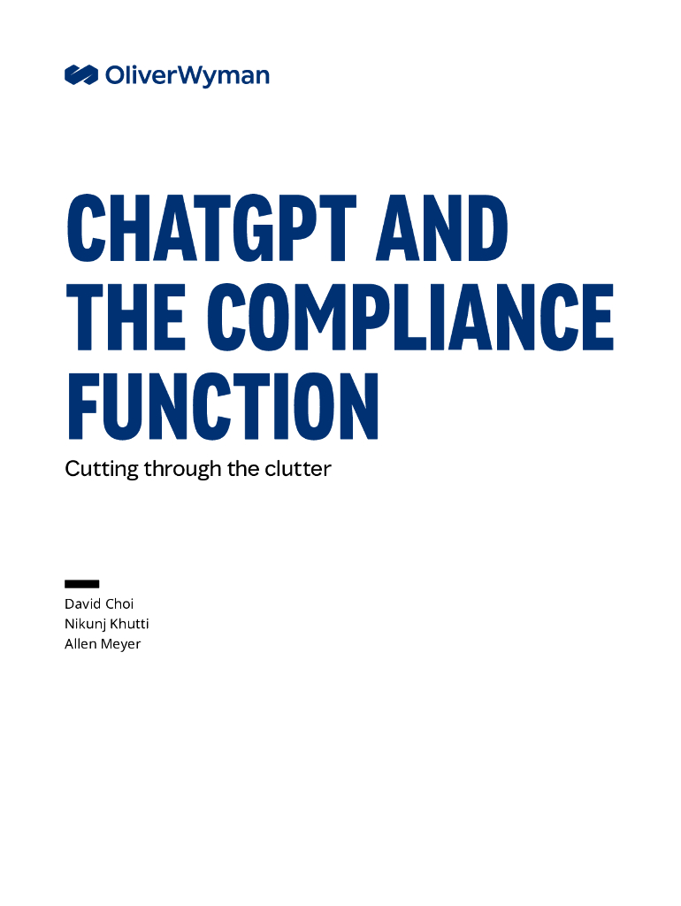 奥纬咨询：<em>CHATGPT</em>如何协助合规部门的工作？（英文版） 海报