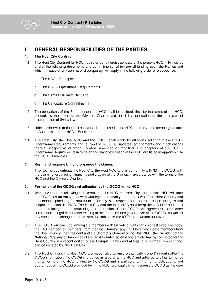 2024年第三十三届奥林匹克运动会主办城市合同原则（英文版）_第10页