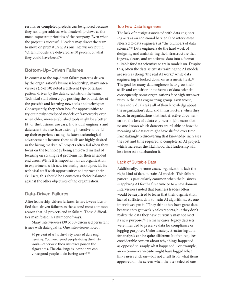 Rand兰德：2024人工智能项目失败的根本原因以及如何成功报告（英文版）_第7页