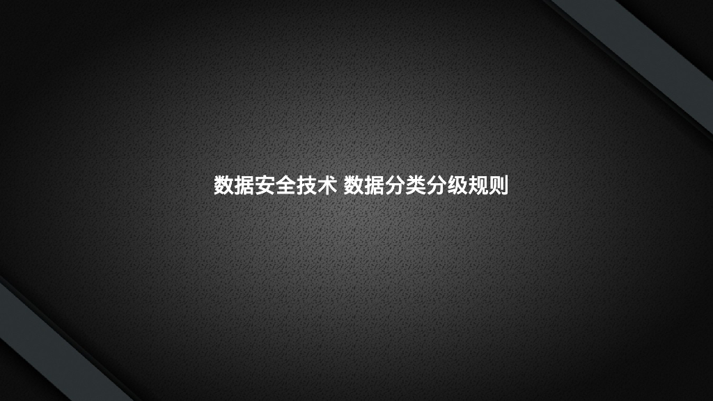 数据安全技术 数据分类分级规则