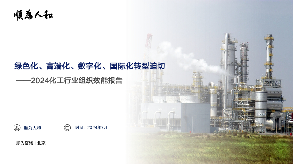 顺为咨询：2024化工行业组织效能报告