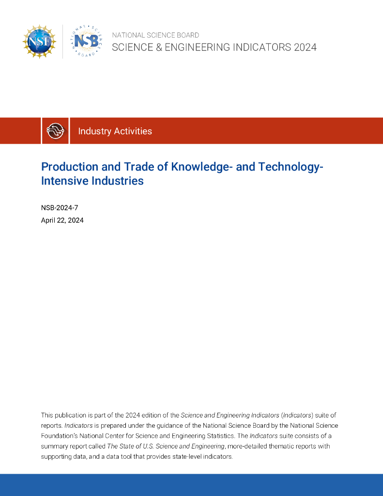 美国国家科学委员会（NSB）：2024知识和技术密集型产业生产和贸易报告（英文版）