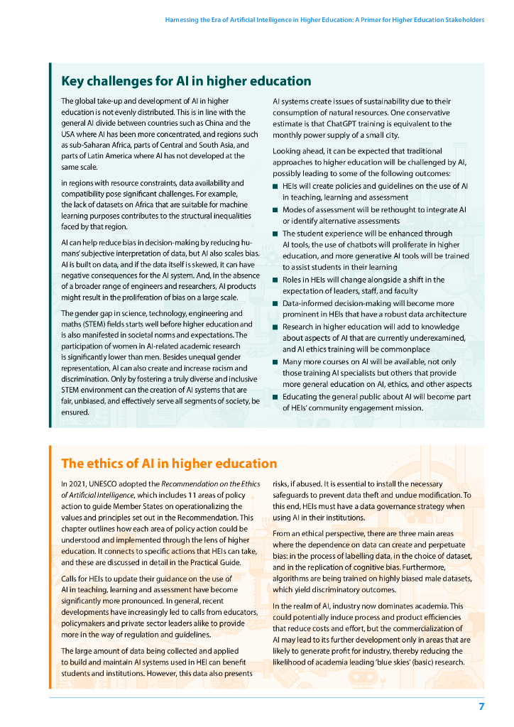 联合国教科文组织：2023在高等教育中利用人工智能的时代：面向高等教育利益相关者的入门指南报告（英文版）_第7页