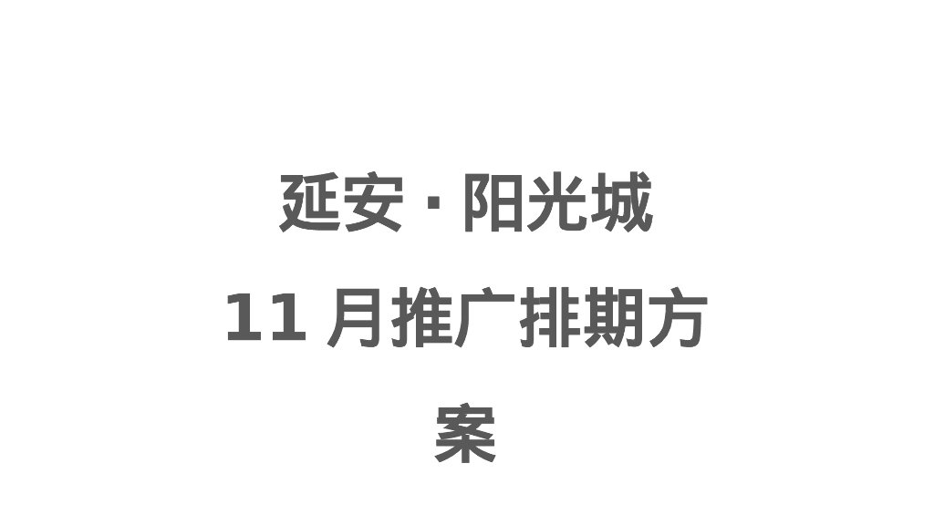房地产项目11月推广方案