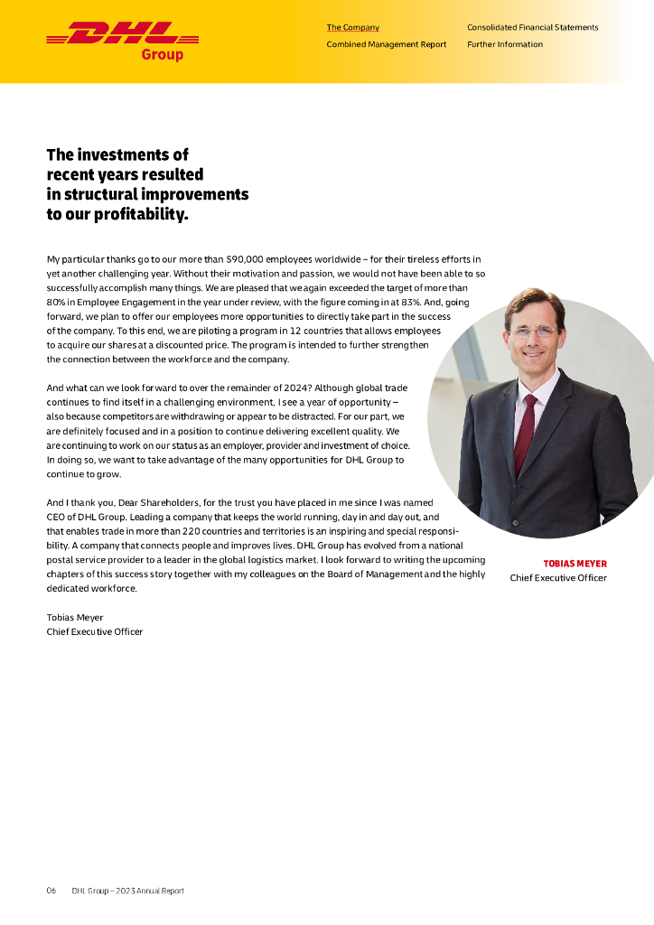 德国邮政敦豪集团（DEUTSCHE POST DHL GROUP）2023年年度报告（英文版）_第6页