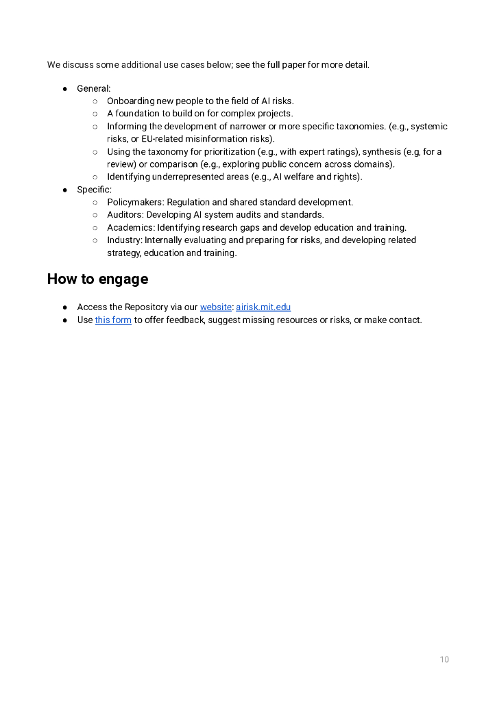 麻省理工学院未来技术研究所：麻省理工（MIT）AI风险存储库报告：人工智能风险的综合元评审、数据库和分类法（英文版）_第10页