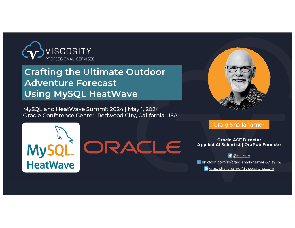 MySQL：基于MySQL HeatWave的终极户外冒险预测（英文版）