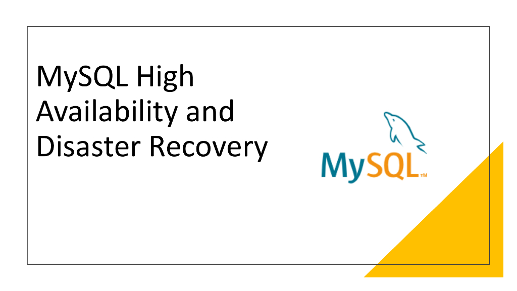 MySQL：MySQL高可用性和灾难恢复（英文版）