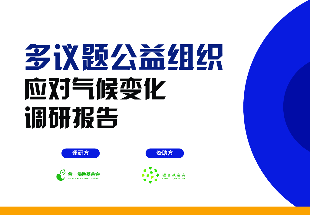 合一绿色基金会&银杏基金会：2024多议题公益组织应对气候变化调研报告