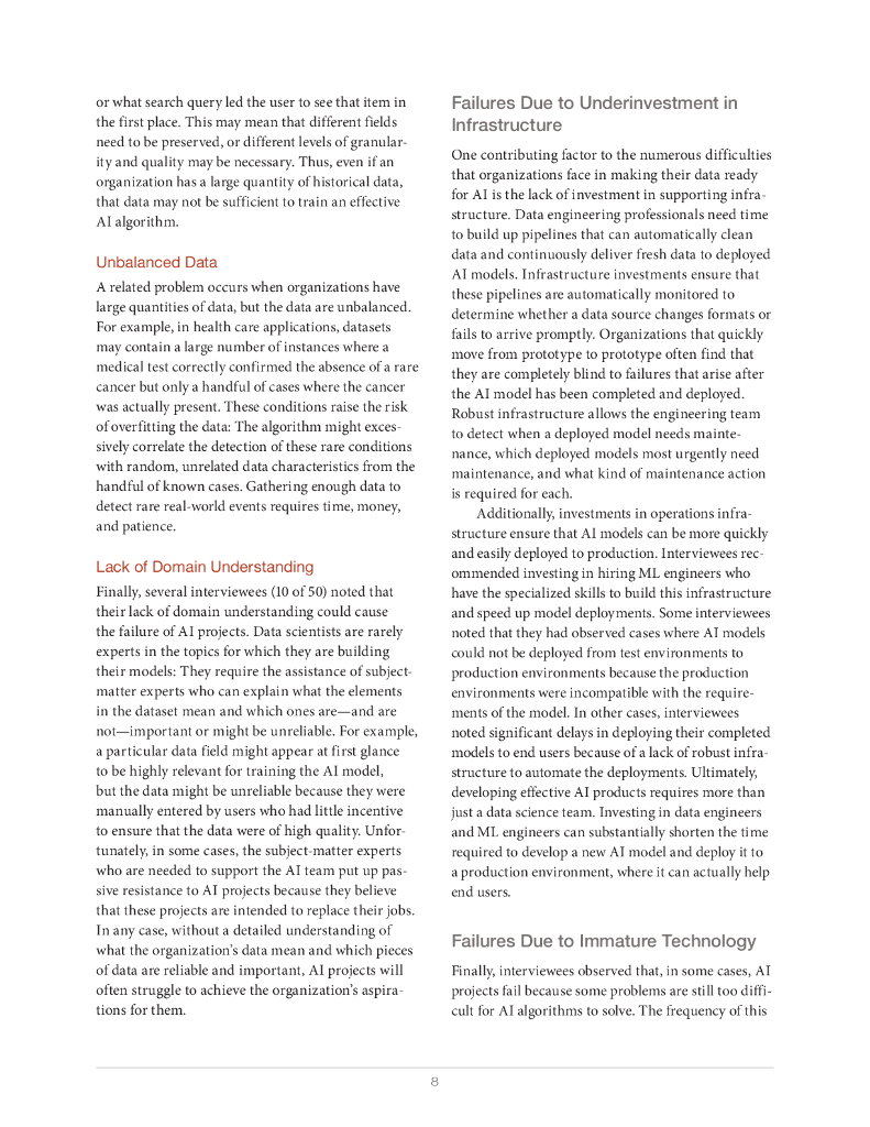 Rand兰德：2024人工智能项目失败的根本原因以及如何成功-避免人工智能的反模式报告_第8页