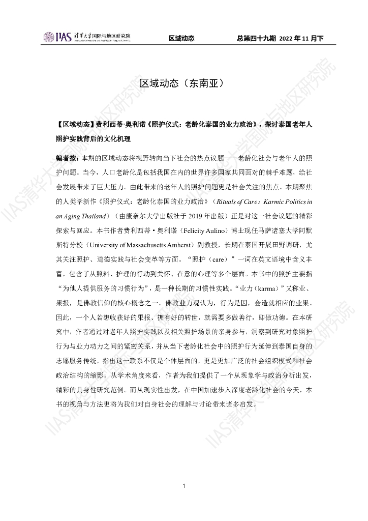 清华大学国际与地区研究院：东南亚地区《区域动态》2022年11月下