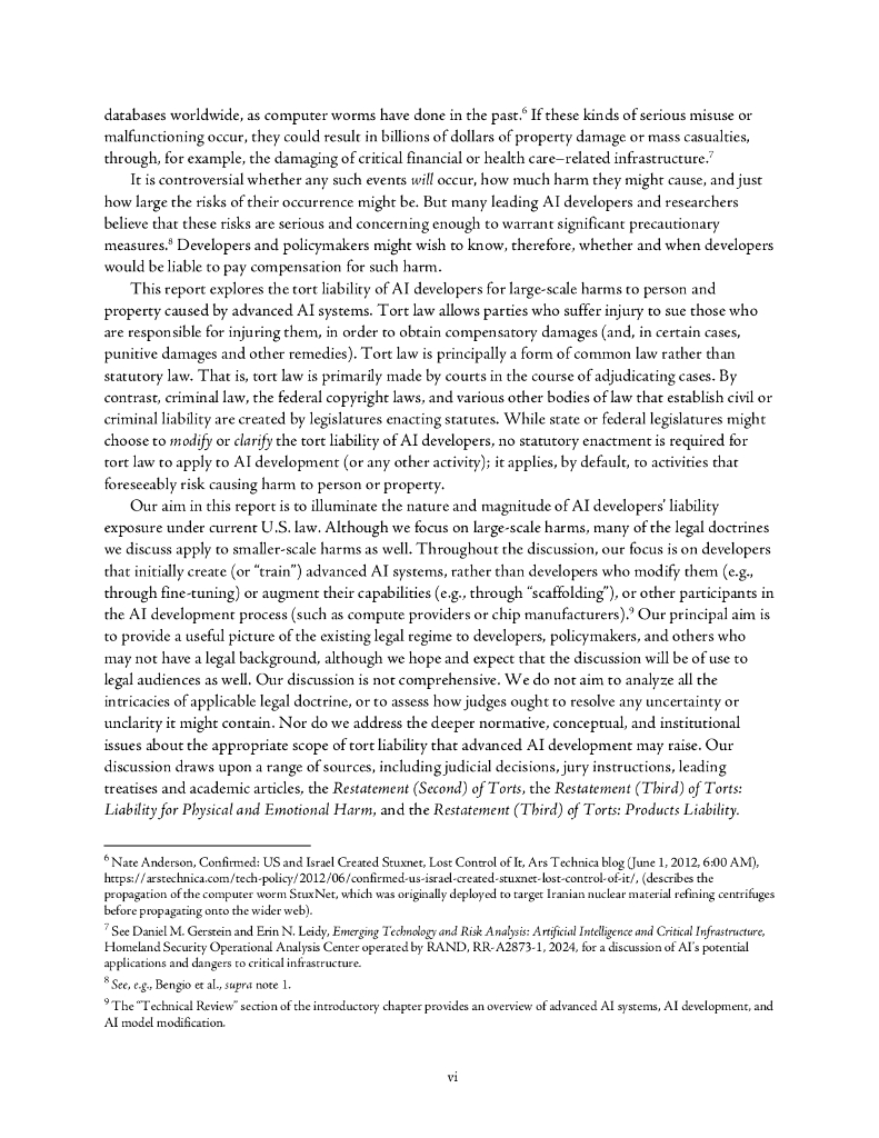 Rand兰德：2024美国大规模人工智能损害的侵权责任-面向开发者和决策者的入门指南（英文版）_第6页