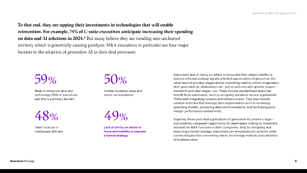 埃森哲：2024利用生成式人工智能重塑并购市场：机遇当前研究报告（英文版）_第9页