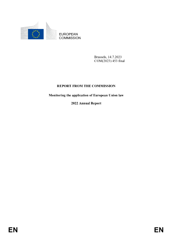 欧盟委员会：2022年欧盟法律实施监督年度报告（英文版）
