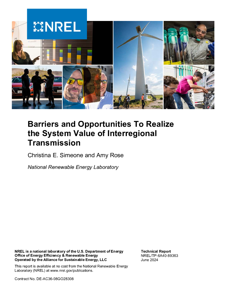 NREL：2024年实现区际传播制度价值的障碍与机遇报告（英文版）