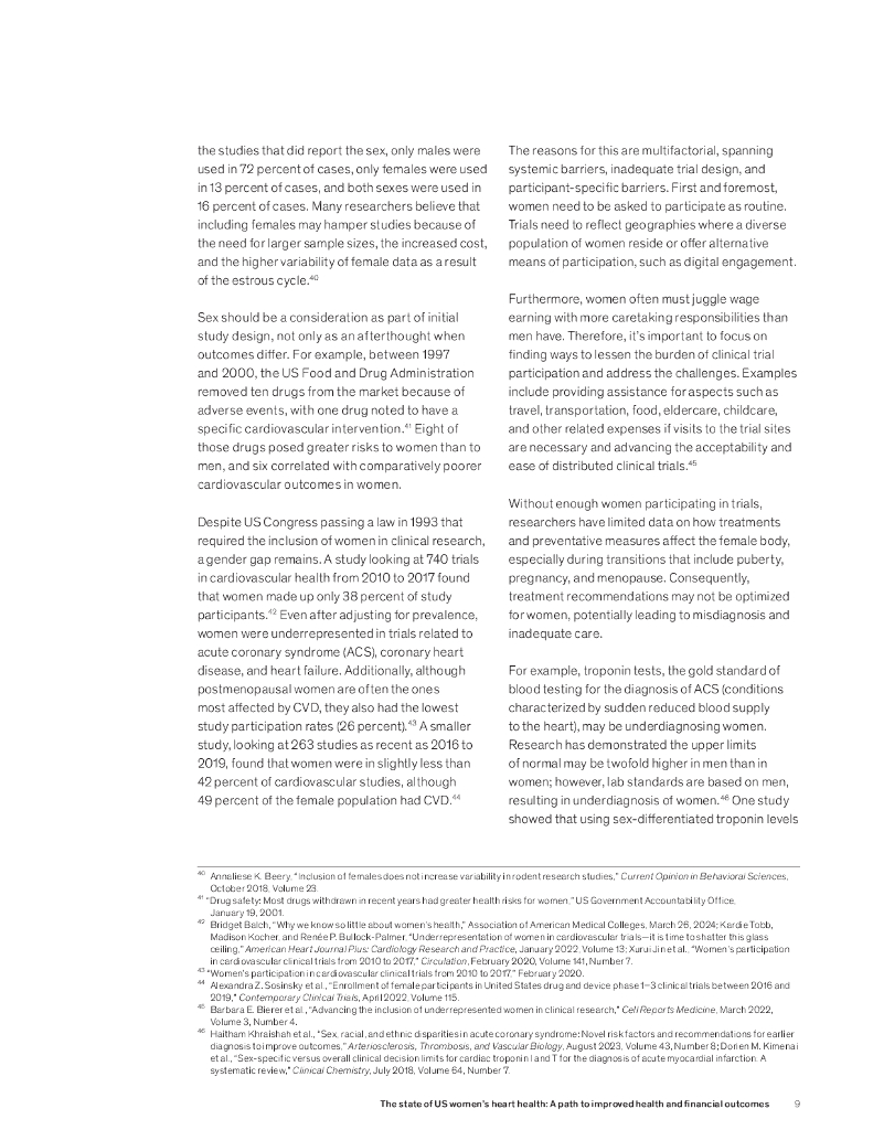 麦肯锡&美国心脏协会：2024年美国女性心脏健康状况：改善健康和经济状况的途径研究报告（英文版）_第9页