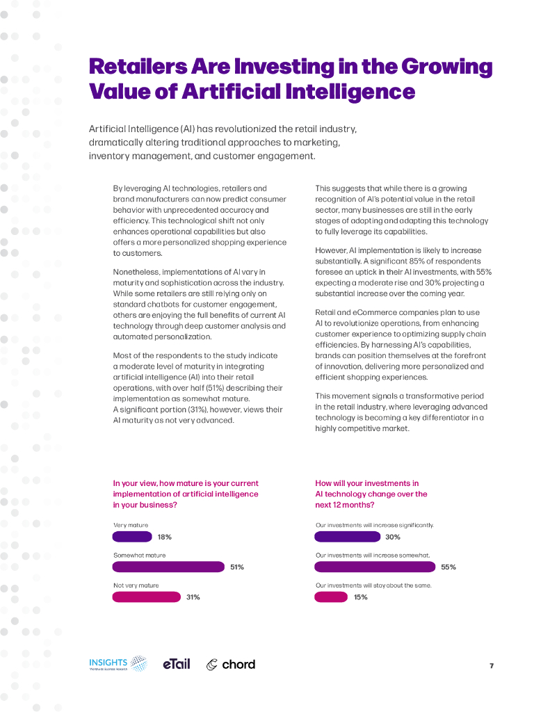 eTail&Chord：2024人工智能在零售和电商领域中的未来前景报告：行业当前AI能力、挑战和机遇分析报告（英文版）_第7页