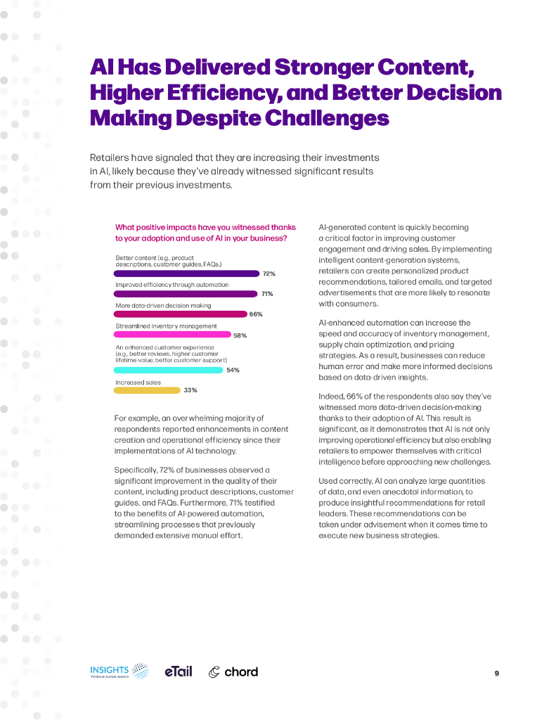 eTail&Chord：2024人工智能在零售和电商领域中的未来前景报告：行业当前AI能力、挑战和机遇分析报告（英文版）_第9页
