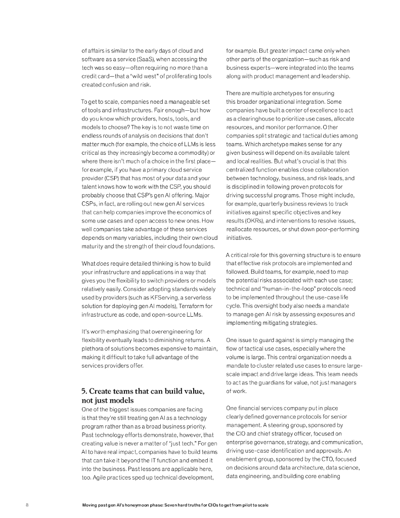 麦肯锡：2024年走过新一代人工智能的蜜月期：首席信息官从试点到规模的七个硬道理报告（英文版）_第8页