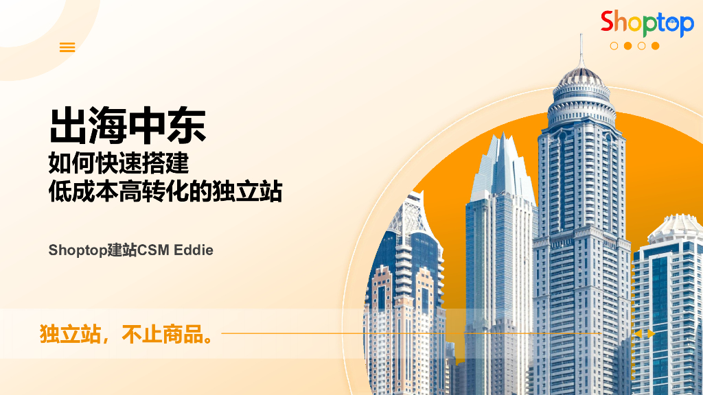 Shoptop：2024年出海中东如何快速搭建低成本高转化的独立站报告