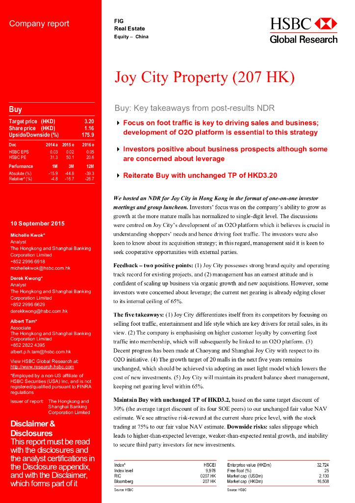 汇丰银行：荣阳实业（02078）港股公司研究报告-Buy：Keytakeawaysfrompost-resultsNDR