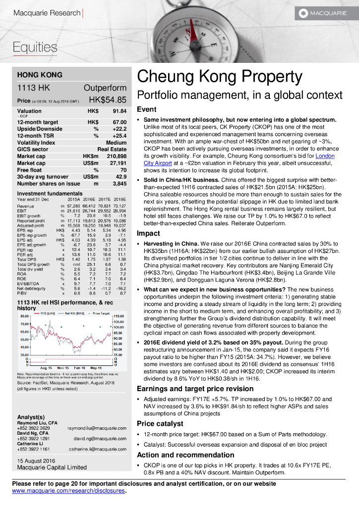 麦格理资本：长实集团（01113）港股公司研究报告-Portfoliomanagement,inaglobalcontext