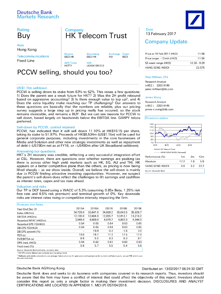 德意志银行：香港电讯-SS（06823）港股公司研究报告-PCCWselling,shouldyoutoo?