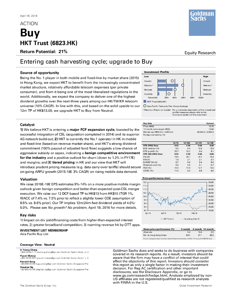 高盛(中国)证券：香港电讯-SS（06823）港股公司研究报告-Enteringcashharvestingcycle;upgradetoBuy