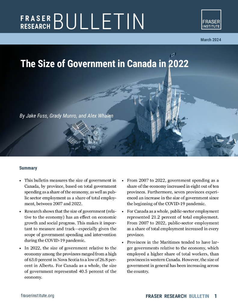 菲沙研究所：2022年加拿大政府规模报告（英文版）
