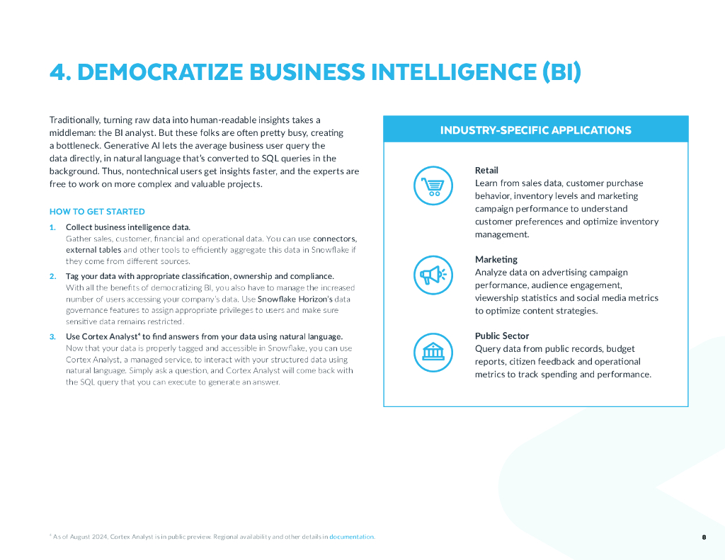 Snowflake：2024年人工智能现在可以提升业务的9种方式报告（英文版）_第8页