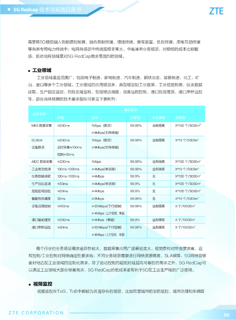 中兴：2024年5G RedCap技术与实践白皮书_第7页