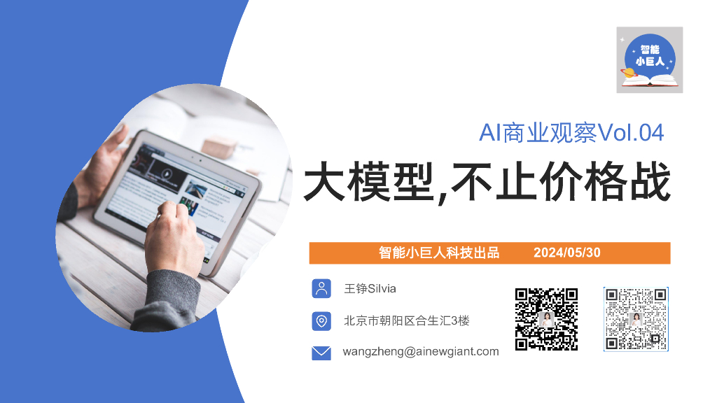 智能小巨人：2024年AI商业观察Vol.04：大模型，不止价格战