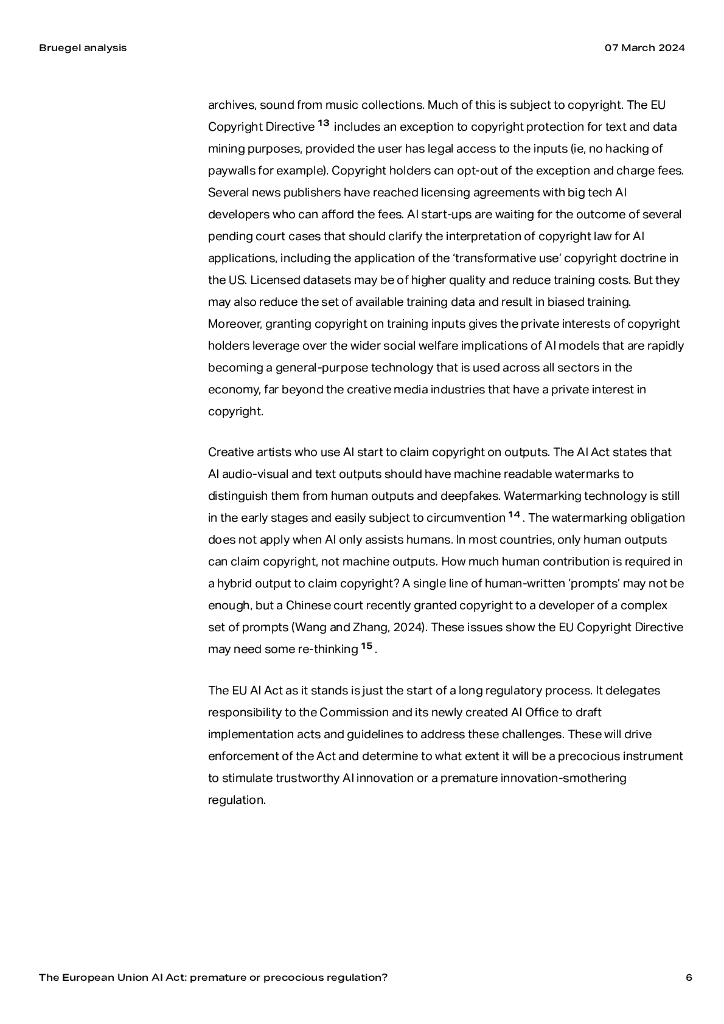 布鲁盖尔研究所：2024年欧盟人工智能法案报告：监管过早还是早熟？（英文版）_第6页