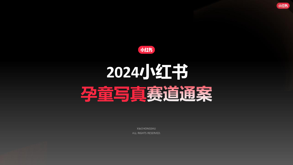小红书：2024年小红书孕童写真赛道通案