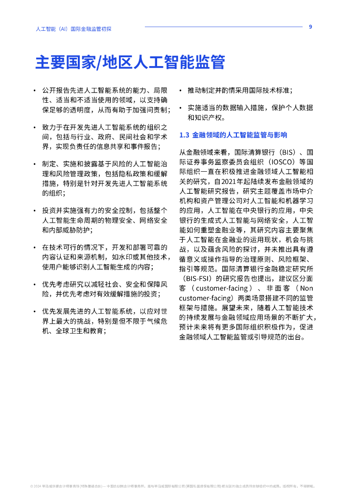 毕马威：2024年人工智能（AI）国际金融监管初探报告_第10页