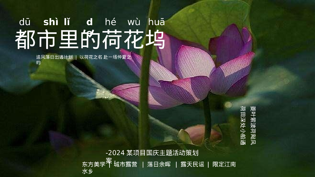 2024文旅项目国庆系列“都市里的荷花坞”活动策划方案