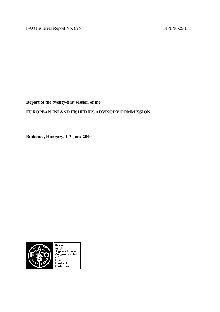 FAO联合国粮农组织：2001年欧洲内陆渔业咨询委员会第二十一届会议报告（英文版）