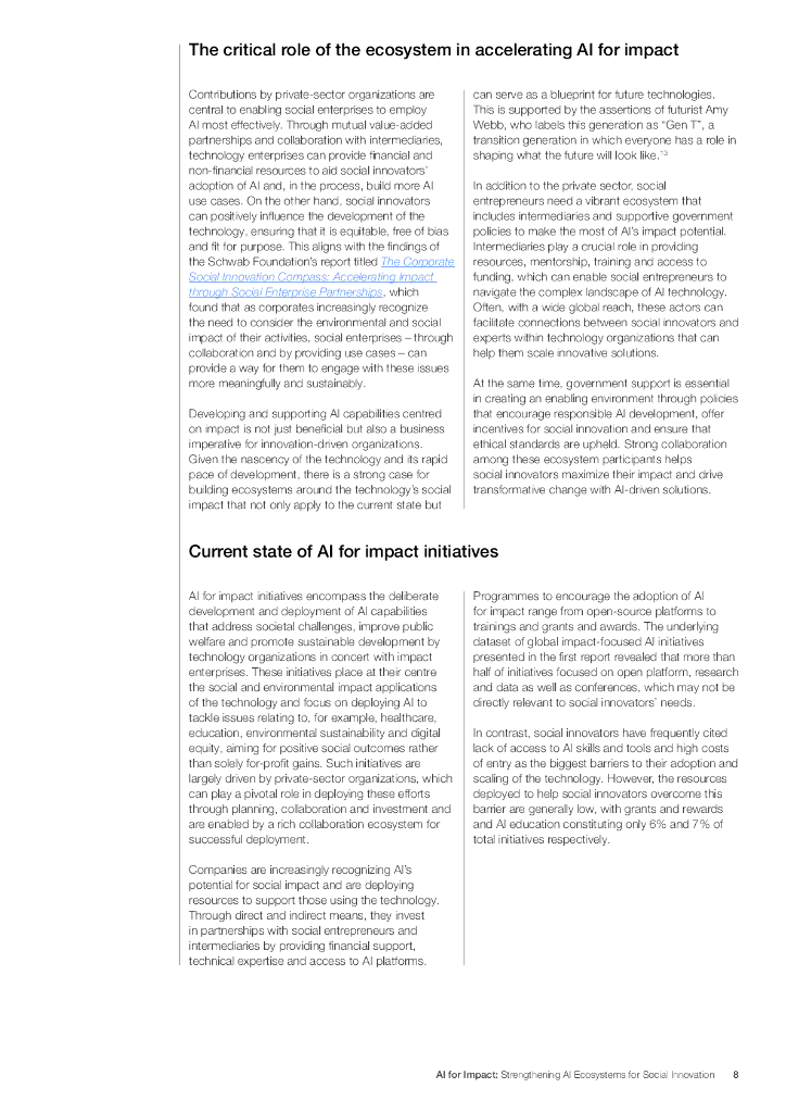 世界经济论坛:2024年人工智能的影响：加强人工智能生态系统以促进社会创新报告（英文版）_第8页