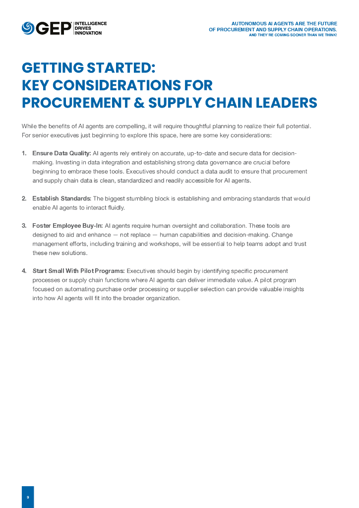 GEP：2024年自主人工智能代理是采购和供应链运营的未来报告（英文版）_第9页