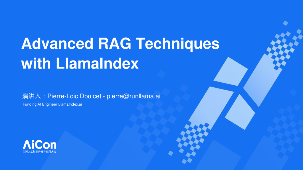 Pierre：先进的Llamalndex RAG技术（英文版）