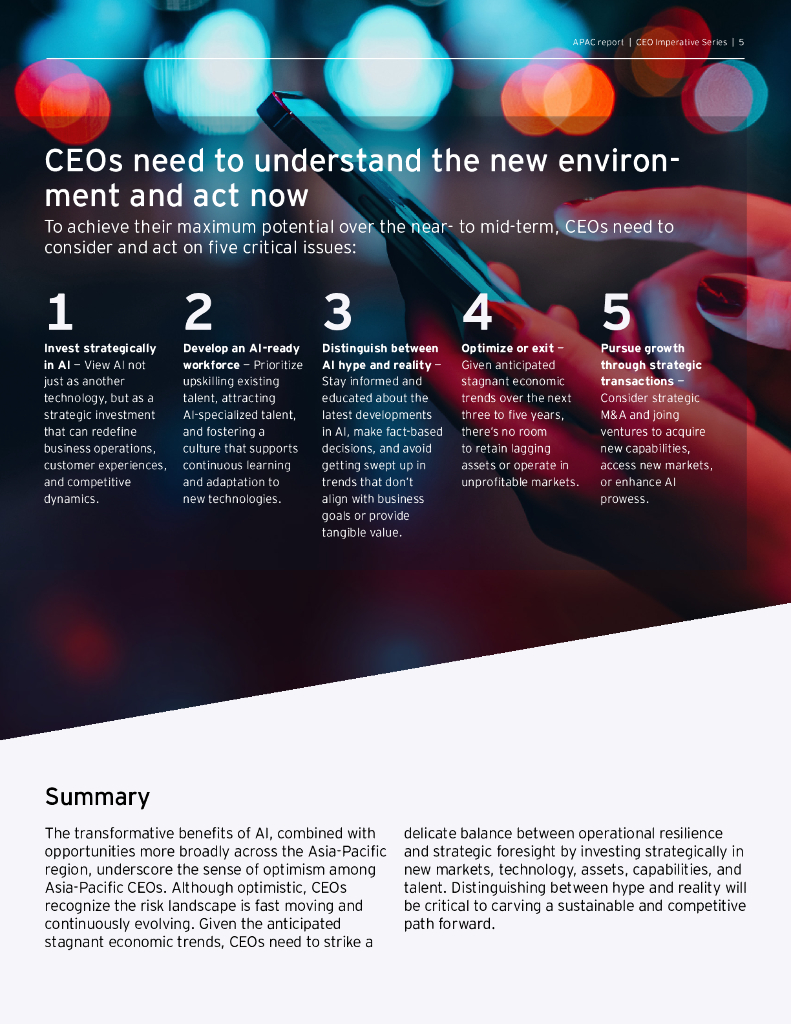 EY安永：2024年面对经济挑战，亚太地区首席执行官如何在人工智能时代成长报告（英文版）_第6页