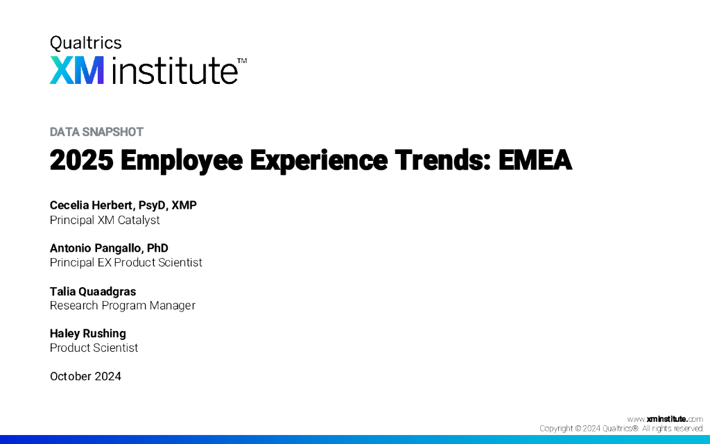 Qualtrics XM Institute：2025年员工体验趋势报告：欧洲、中东和非洲（英文版）