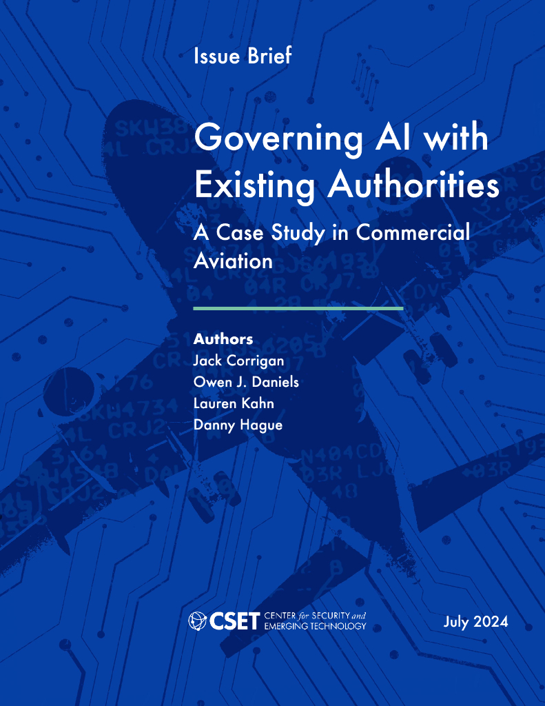 CSET：2024年与现有当局一起治理<em>人工智能</em>-商业航空案例研究报告（英文版） 海报